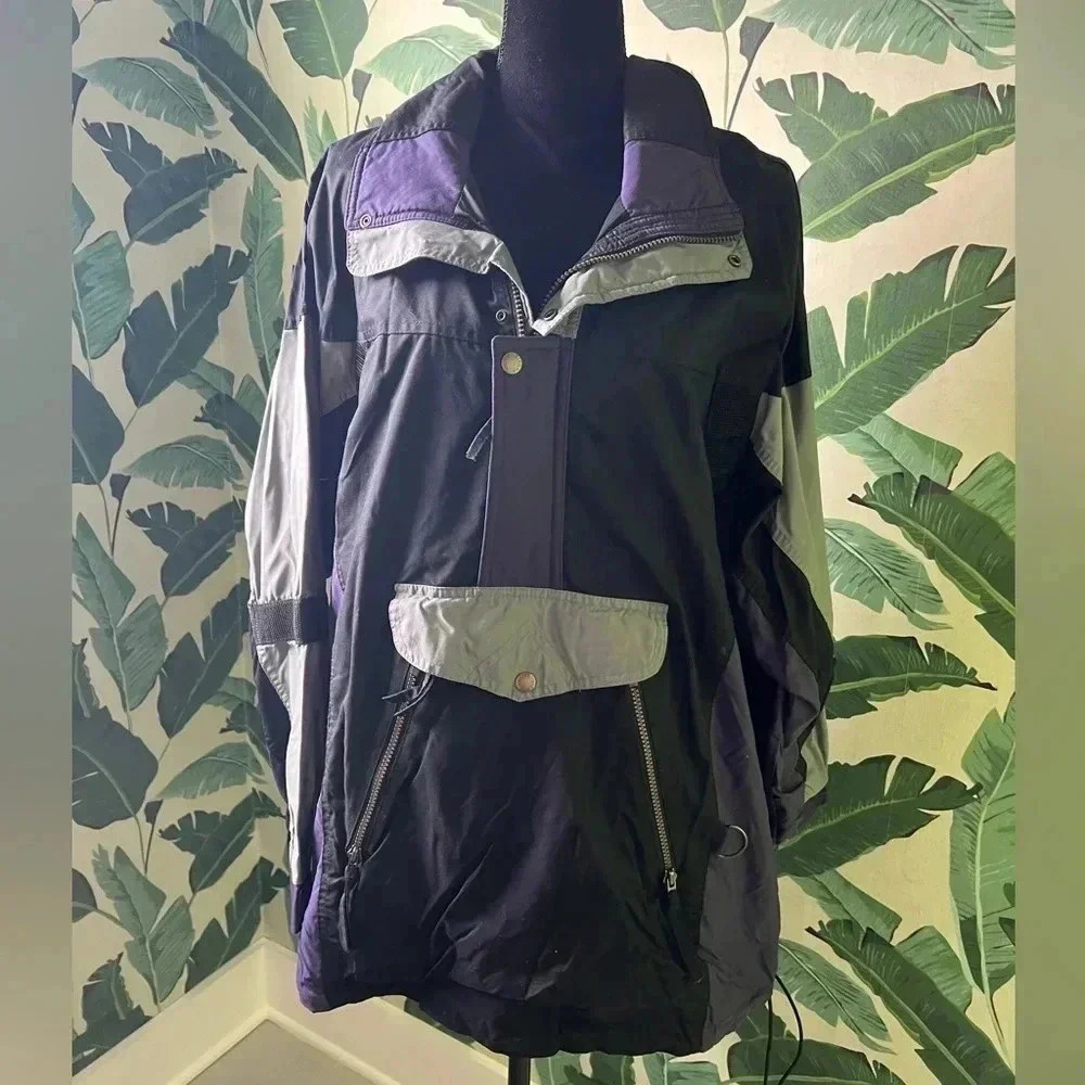 Vintage Ballistic Mens Gray Purple Black Hoodie Ski Jacket Medium - Picture 2 of 7